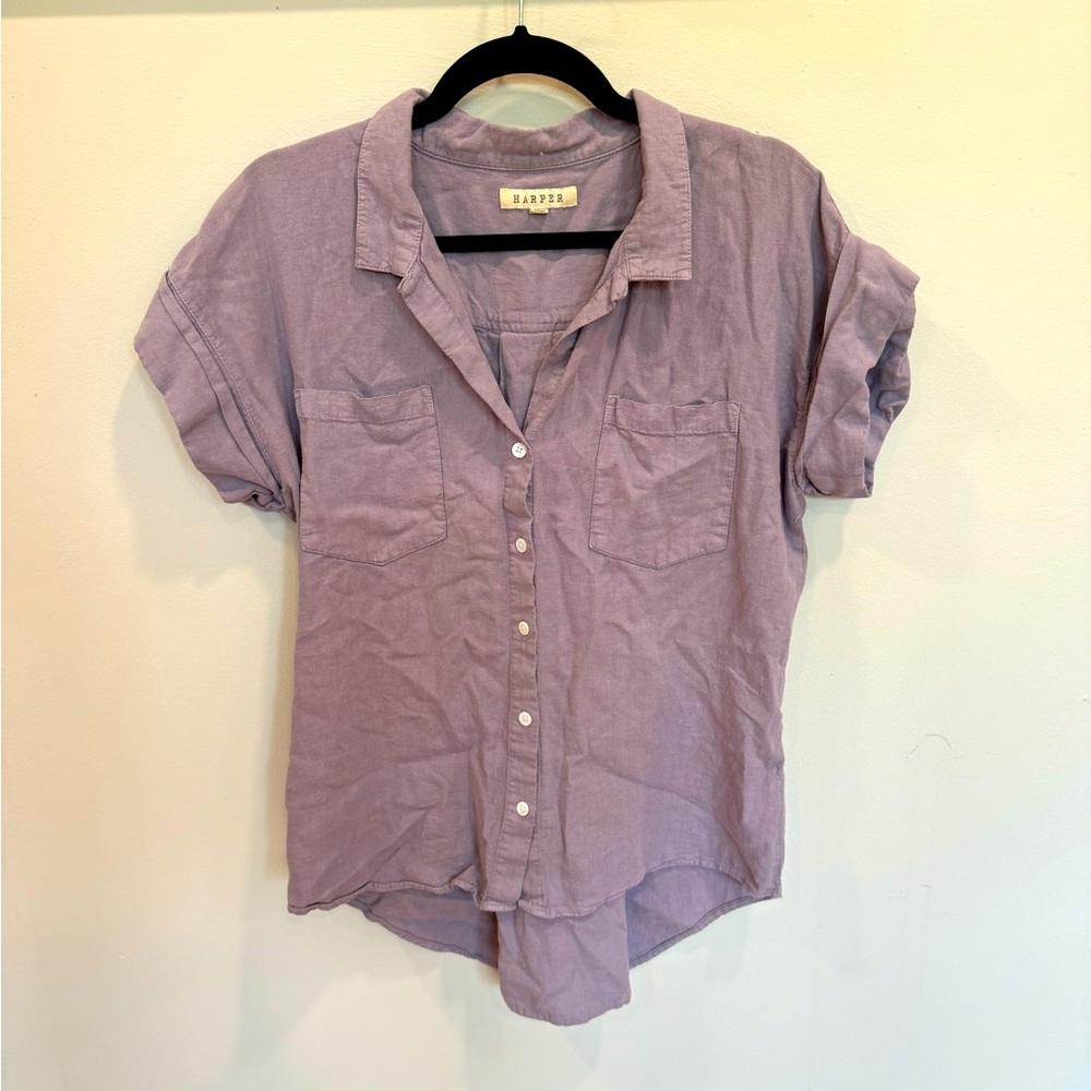 Button up short sleeve top